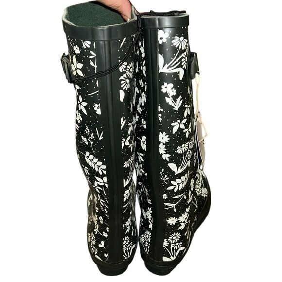 NWT Mountain Warehouse Women’s Tall Rain Boots US 8 - Floral Print Wellies - Picture 10 of 14